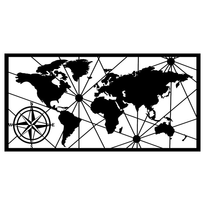 Wallity World Map Large 2 Negro Wallity World Map Large 2 Negro
